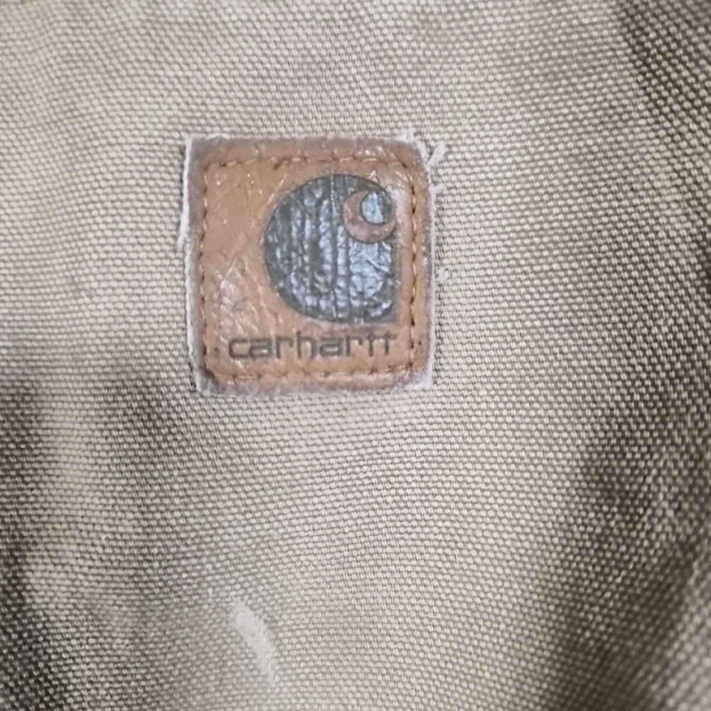 Carhartt J208 CML Hooded Duck Canvas Work Jacket Tan Brown XL Regular Distressed